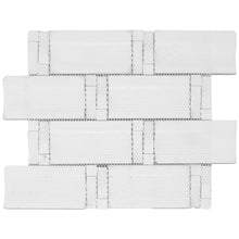 TBAMG-02 White and Black 3D Over Size Glass Mosaic Tile