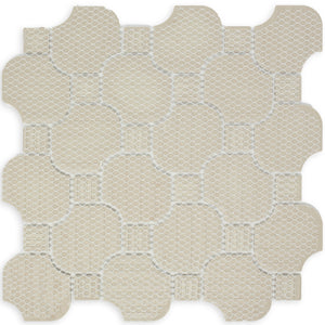 TPMG-17 White Pinwheel Porcelain Mosaic Tile (matt)