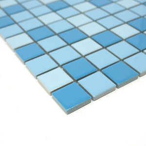 TPMG-19 1x1 Creamy Blue Square Porcelain Mosaic Tile Pool tile