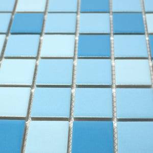 TPMG-19 1x1 Creamy Blue Square Porcelain Mosaic Tile Pool tile