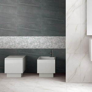 TBUBWG-01 Random Circle Glass Mix Stone Mosaic Tile in Mint Green and White