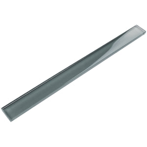 TCLING-01 Grey Glass pencil liner trim wall tile 1"x12", 1/2"x12"