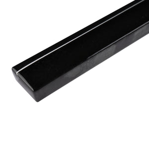 TCLING-04 Black Glass Pencil Liner Trim Wall Tile Border 1"x12", 1/2"x12"