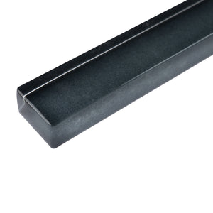 THCG-10 Dark grey glass pencil liner trim wall tile 1"x12", 1/2"x12"