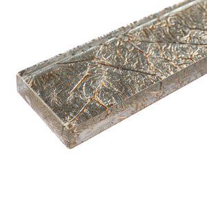 TCLING-18 Gold Foil Glass Pencil Liner Trim Wall Tile Border 1"x12", 1/2"x12" TILE GENERATION