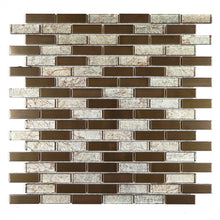 Brown glass and copper mosaic tile