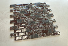 TESG-02 Burgundy 1x2 Crack Glass Mosaic Tile Sheet Kitchen and Bath Backsplash Wall Tile