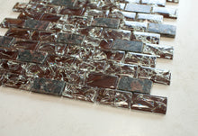 TESG-02 Burgundy 1x2 Crack Glass Mosaic Tile Sheet Kitchen and Bath Backsplash Wall Tile