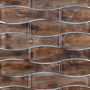 TTRKG-01 Brown Vase Shape Glass Mosaic Tile Sheet