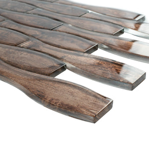 TTRKG-01 Brown Vase Shape Glass Mosaic Tile Sheet