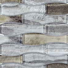 TTRKG-04 Brown and Silver Grey Vase Shape Glass Mosaic Tile Sheet