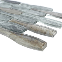 TTRKG-04 Brown and Silver Grey Vase Shape Glass Mosaic Tile Sheet