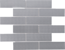 TSSLG-02  2" x 6" Stainless Steel Brick Subway Metal Mosaic Tile Backsplash in Silver