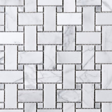 TWHCAG-10 Basket Weave White Carrara Marble Mosaic Tile