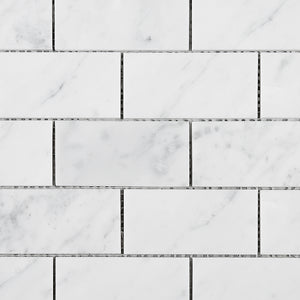 TWHCAG-01 2x4 White Carrara Marble Mosaic Tile Backsplash