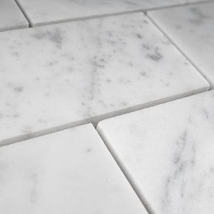 TWHCAG-01 2x4 White Carrara Marble Mosaic Tile Backsplash