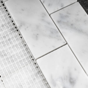 TWHCAG-01 2x4 White Carrara Marble Mosaic Tile Backsplash