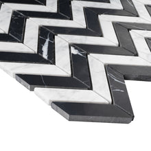 TWHCAG-05 Random Sized Marble Mosaic Tile In Black and White