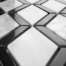 TWHCAG-06 Double Diamond Marble Mosaic Tile In Black and White
