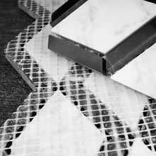 TWHCAG-06 Double Diamond Marble Mosaic Tile In Black and White
