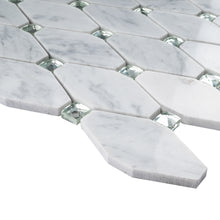 TWHCAG-07 White Carrara with Diamond Stone Mosaic Tile Kitchen and Bath Backsplash Tile
