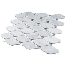 TWHCAG-07 White Carrara with Diamond Stone Mosaic Tile Kitchen and Bath Backsplash Tile