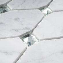 TWHCAG-07 White Carrara with Diamond Stone Mosaic Tile Kitchen and Bath Backsplash Tile