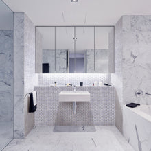 TWHCAG-07 White Carrara with Diamond Stone Mosaic Tile Kitchen and Bath Backsplash Tile
