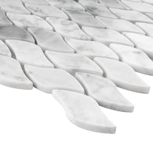 TWHCAG-08 Leaf Pattern White Carrara Marble Mosaic Tile