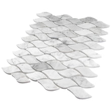TWHCAG-08 Leaf Pattern White Carrara Marble Mosaic Tile