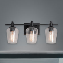 WL0001-3-01 3 Light Dimmable LED Vanity Light Modern Wall Sconces (Black)