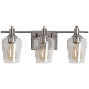 WL0001-3-02 3 Light Dimmable LED Vanity Light Modern Wall Sconces (Silver)