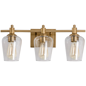 WL0001-3-03 3 Light Dimmable LED Vanity Light Modern Wall Sconces (Gold)