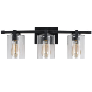 WL0002-3-01 3 Light Dimmable LED Vanity Light Modern Wall Sconces (Black)