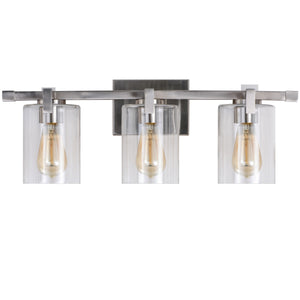 WL0002-3-02 3 Light Dimmable LED Vanity Light Modern Wall Sconces (Silver)