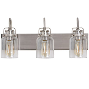 WL0004-3-02 3 Light Dimmable LED Vanity Light Modern Wall Sconces (Silver)
