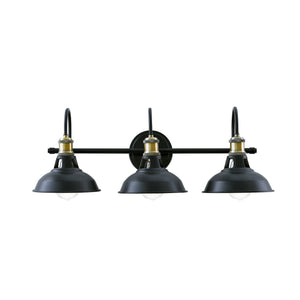 WL0011-3-01 3 Light Dimmable LED Vanity Light Modern Wall Sconces (Black)