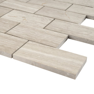 TWOBEG-01 2x4 Wooden Beige Brick Subway Tile Mosaic Sheet